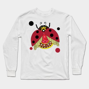 Lucky Ladybug Gemstone Long Sleeve T-Shirt